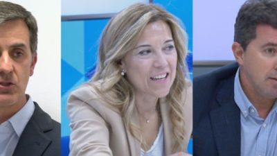 Pedro Navarro, Ana Alós y Alberto Herrero, cabezas de listas del PP en Aragón.