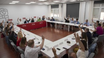 Ejecutiva provincial del PSOE Zaragoza reunida este miércoles. / PSOE