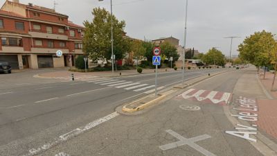Lugar donde se ha producido el accidente en el barrio de La Carrasca, en Monzón (Huesca). / Google Maps.