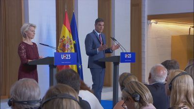 Rueda de prensa este lunes del jefe de Gobierno, Pedro Sánchez, y la presidenta de la Comisión Europea, Ursula von der Leyen.