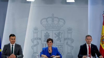 Rueda de prensa posterior al Consejo de Ministros de este martes. / EFE.