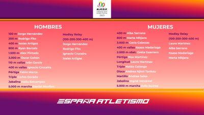 Lista de atletas españoles seleccionados para el FOJE.