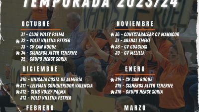 Calendario de la temporada del Pamesa Teruel Voleibol.