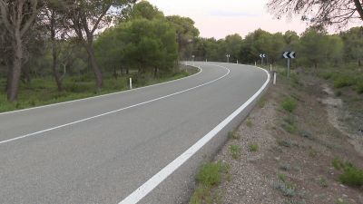 Lugar del siniestro en la N-1102, en el término municipal de Zuera.