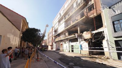La explosión ocurrió sobre las 22:30 del martes en la calle Goya de Valladolid. / Europa Press