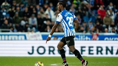 Alex Balboa, en un partido con el Alavés la pasada temporada.