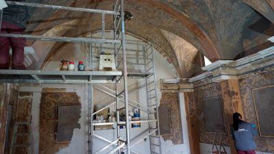La ermita del Pilar de Monteagudo, en obras. | Fundación Santa María de Albarracín