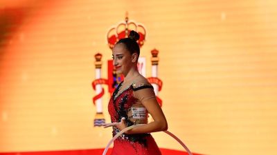 Alba Bautista, antes de su participación en la final de aro.