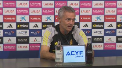Fran Escriba en rueda de prensa. Foto: Aragón Deporte