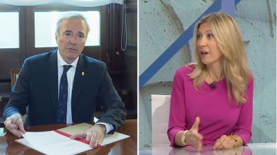 El presidente de Aragón, Jorge Azcón, y la vicepresidenta segunda, Mar Vaquero.