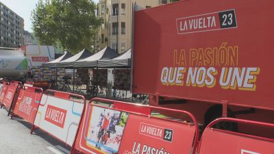 Imagen del final de etapa de La Vuelta a España.