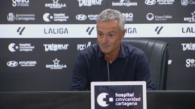 Fran Escribá ha hablado en la rueda de prensa tras la victoria ante el Cartagena.