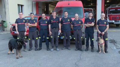 El equipo de bomberos de Zaragoza que viaja a Marruecos.