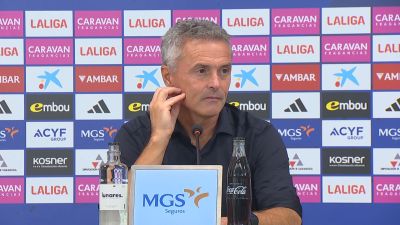El entrenador del Real Zaragoza ha comparecido en rueda de prensa tras el empate ante el Racing de Santander.