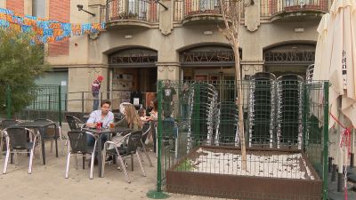 Terraza de un bar de Tarazona.