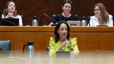 La consejera Carmen Susín durante la comparecencia.