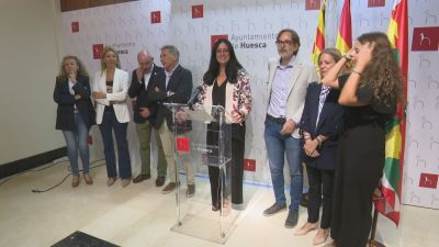 La alcaldesa de Huesca, Lorena Orduna, este lunes.