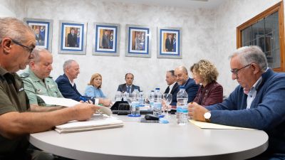 Imagen de la reunión mantenida en la mañana de este lunes. / Fabián Simón-Gobierno de Aragón