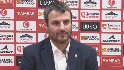 Carlos Cantero, durante su comparecencia tras el encuentro.