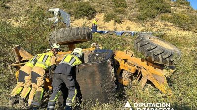 El siniestro se ha producido en el kilómetro 7 de la carretera A-2603. / DPZ