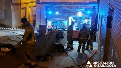 El aviso fue recibido sobre las 18:30 de la tarde y hasta el lugar se desplazaron efectivos de bomberos de la Diputación de Zaragoza. / DPZ