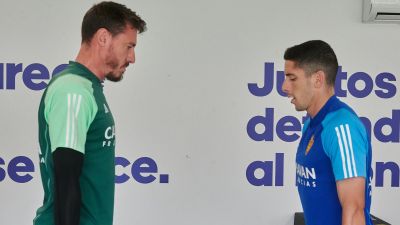 Cristian Álvarez y Fran Gámez han trabajado este martes en el gimnasio.