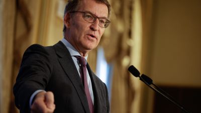 El presidente del PP, Alberto Núñez Feijóo, en un acto este miércoles. / Europa Press