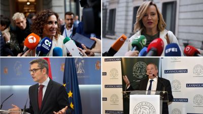 Cuatro de los miembros de la nueva composición del Gobierno de coalición del PSOE y Sumar. / EFE / Europa Press