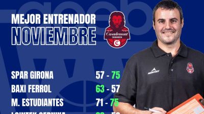 Carlos Cantero ha sido designado como mejor entrenador del mes de noviembre.