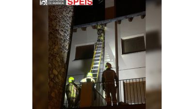 Momento de la intervención de los bomberos. | Diputación de Huesca