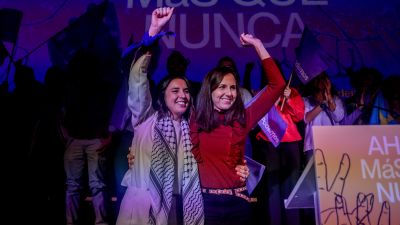 Irene Montero e Ione Belarra, este sábado en Madrid. (Ricardo Rubio / Europa Press)