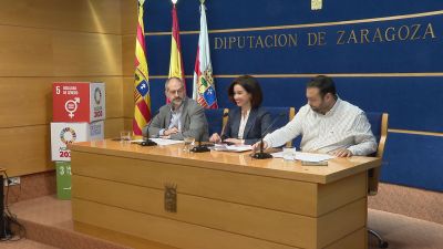 Rueda de prensa en la que la Diputación de Zaragoza ha presentado sus presupuestos.