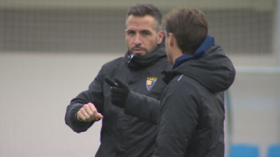 Raúl Jardiel, durante el último entrenamiento del CD Teruel. Foto: Aragón Deporte