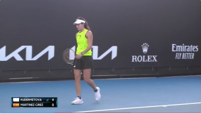Carlota Martínez, durante su duelo de este martes ante Kudermetova.