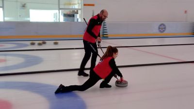 Lucas Munuera y Aurora Tesa (CH Jaca), durante la competición este pasado fin de semana.