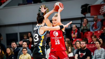 Leo Fiebich, durante el encuentro ante el Movistar Estudiantes.