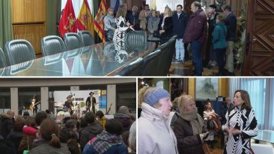 Visitas al Ayuntamiento de Zaragoza y música en la calle en la vísperas de la celebración de San Valero.