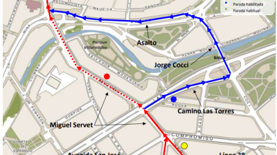 Afecciones al tráfico en el entorno de la calle Miguel Servet. / Ayuntamiento de Zaragoza