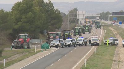 Imagen de archivo de la tractorada del pasado jueves en Huesca.