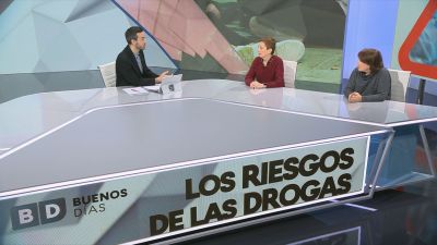 Ana Ferrer y Nieves Domeque este miércoles en el plató de Buenos Días Aragón.