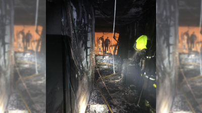 Así ha quedado la planta baja de la vivienda que se incendió. | Diputación de Huesca