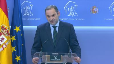 Ábalos durante su comparecencia de este martes en el Congreso.