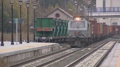 Un tren de mercancías.