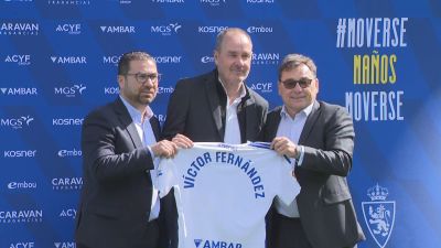 Víctor Fernández, durante su presentación como entrenador del Real Zaragoza