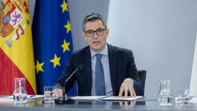El ministro de la Presidencia, Relaciones con las Cortes y Justicia, Félix Bolaños, durante una rueda de prensa posterior a la reunión del Consejo de Ministros. / Europa Press