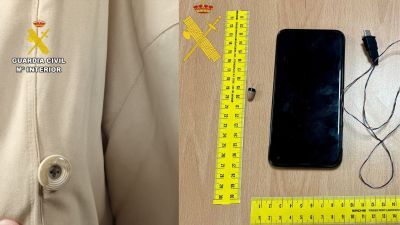 Material utilizado fraudulentamente en exámenes del carné de conducir. / Guardia Civil