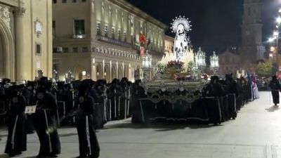 La procesión del Encuentro en la plaza del Pilar de Zaragoza. / Aragón TV