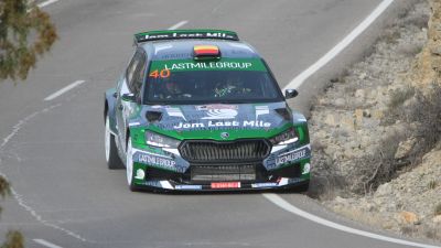 Carlos Moreno y Diego Fuentes durante el VI Rally de Teruel.