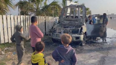 Ataque a un vehículo en Gaza. / France Press