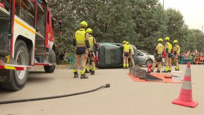 Simulacro de accidente en el Parque Grande José Antonio Labordeta.